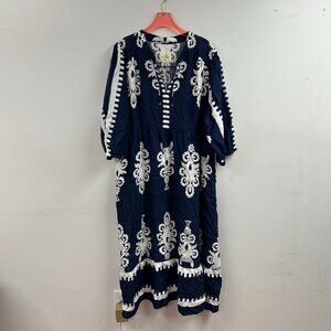 Desert Bloom Embroidered Midi Dress - WK9343